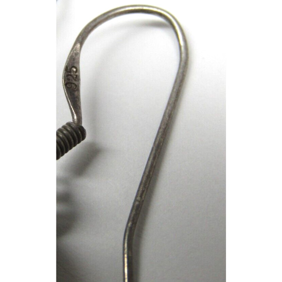 5 Star Sterling Opal Silver w/ Fluorite Cabochon Southwestern Dangle Earrings - Picture 4 of 5